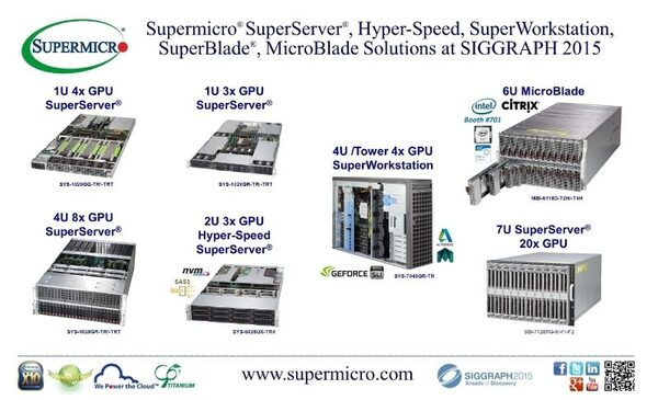 Supermicro  1U 4x GPU SuperServer  and 3U/6U MicroBlade  3D-,       SIGGRAPH 2015