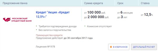 Самый выгодный кредит в июле – у Московского кредитного банка