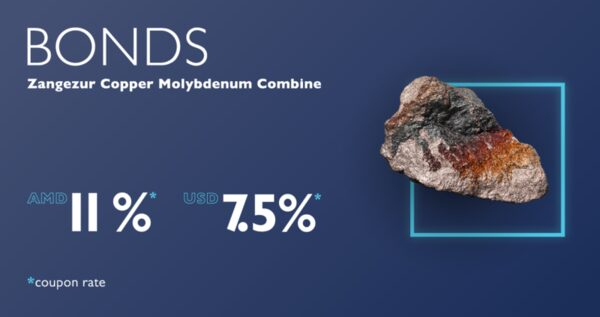 Zangezur Copper Molybdenum Combine Listed USD 50 mln and AMD 2.5 bln Bonds on Armenia Securities Exchange
