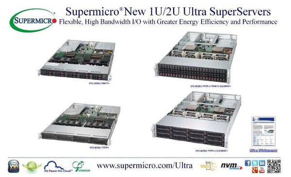 Новые 1U/2U Ultra SuperServer от Supermicro® обеспечивают гибкую широкополосную передачу сигналов ввода/вывода с повышенной энергоэффективностью и производительностью Новые 1U/2U Ultra SuperServer от Supermicro® обеспечивают гибкую широкополосную передачу сигналов ввода/вывода с повышенной энергоэффективностью и производительностью