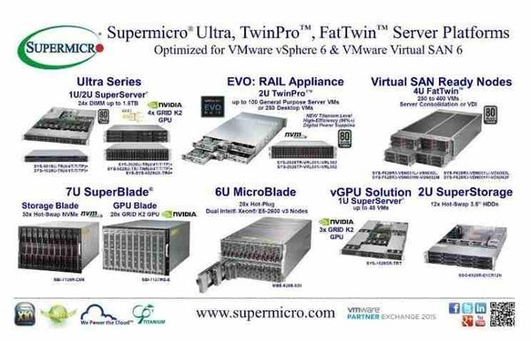 Supermicro® представляет платформы Ultra, TwinPro и FatTwin SuperServer, оптимизированные под VMware vSphere 6 и Virtual SAN 6, на выставке VMware Partner Exchange Supermicro® представляет платформы Ultra, TwinPro и FatTwin SuperServer, оптимизированные под VMware vSphere 6 и Virtual SAN 6, на выставке VMware Partner Exchange