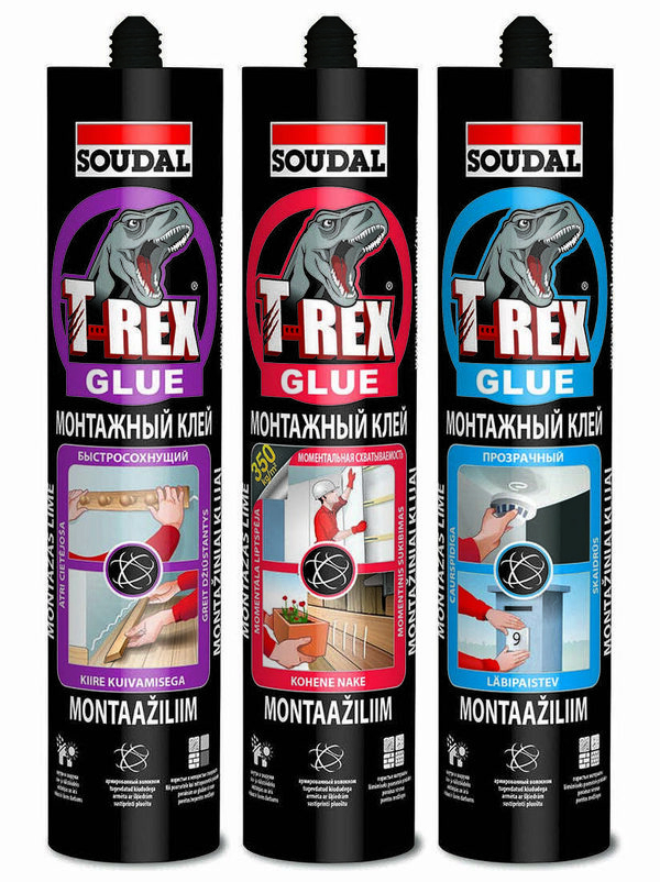 Новинка от Soudal – усиленные волокном монтажные клеи T-Rex Новинка от Soudal – усиленные волокном монтажные клеи T-Rex