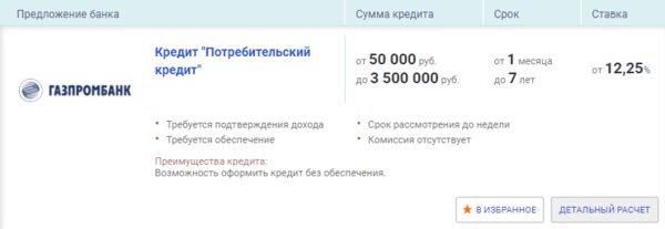 «Потребительский кредит» Газпромбанка сохранил первое место в апрельском рейтинге кредитов (Выберу) «Потребительский кредит» Газпромбанка сохранил первое место в апрельском рейтинге кредитов (Выберу)