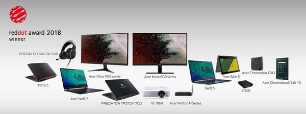 Компания Acer получила 13 наград Red Dot Design Awards 2018 Компания Acer получила 13 наград Red Dot Design Awards 2018