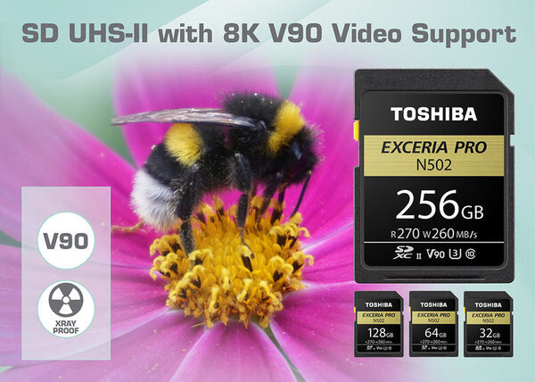 Toshiba представляет карты памяти N502, позволяющие записывать видео в формате 8K Toshiba представляет карты памяти N502, позволяющие записывать видео в формате 8K