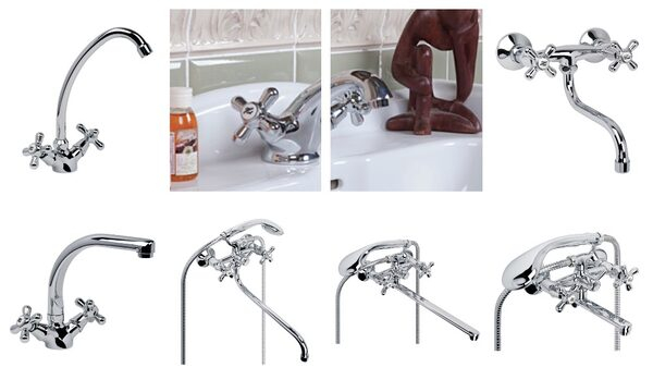 Смесители ARGO в стиле Ретро с двумя рукоятками Смесители ARGO в стиле Ретро с двумя рукоятками