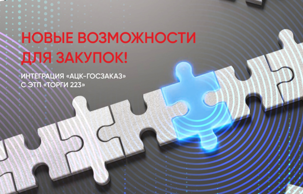 Интеграция «АЦК-Госзаказ» с ЭТП «Торги223»: новые возможности при проведении закупок! Интеграция «АЦК-Госзаказ» с ЭТП «Торги223»: новые возможности при проведении закупок!